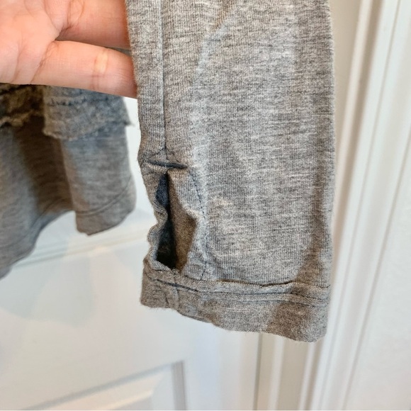 FP Heather Grey Waffle Knit Thermal Laguna Long Sleeve Tunic Tee with Thumbholes - Picture 5 of 8